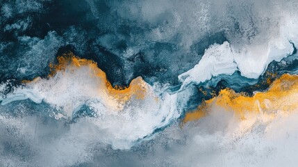 Poster - Abstract Blue and Orange Wave Design Background