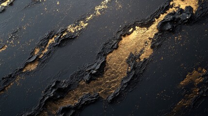 Poster - Abstract Black and Gold Textured Background Design