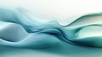 Poster - Soft Abstract Waves in Tranquil Colors