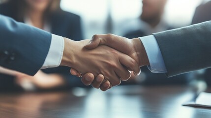 Aufkleber - Two men shaking hands in a business meeting