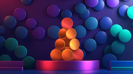 Wall Mural - abstract blurred colorful lens flare bokeh on black abstract colorful holographic background wallpap