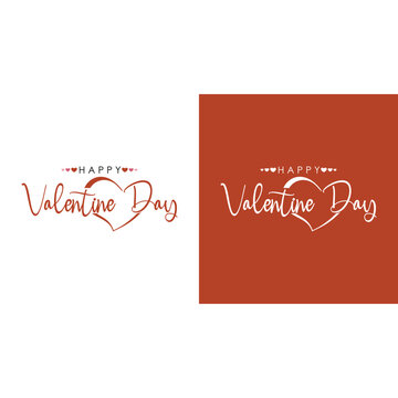 Happy Valentines Day logo design t. Calligraphic design for print cards, banner, poster Hand drawn text lettering for Valentines Day with hearts shape Vector illustration isolated on white background.