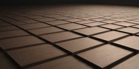 Poster - A close up of a wooden floor with many small squares