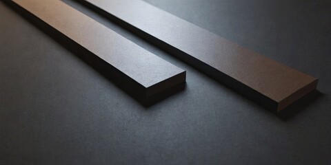 Aufkleber - Two wooden boards are placed on a black surface