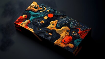 Fototapete - Designed Holographic Parcel Box for Luxury Products  Futuristic digital of an elegant package with abstract iridescent patterns perfect for showcasing premium merchandise