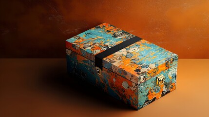 Poster - designed parcel box with captivating holographic patterns perfect for showcasing and packaging luxury products merchandise or premium gifts with a modern high end aesthetic