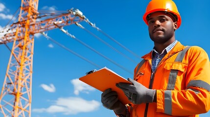 Poster - Professional Civil Engineer Inspecting and Evaluating Urban Infrastructure Projects Using Safety Equipment and Gear for Assurance and Project Management
