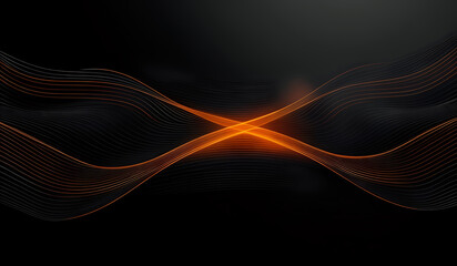 Wall Mural - Dark grey background with orange glowing lines for social media post, business, advertising events