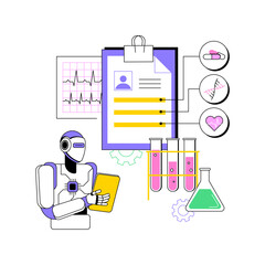Fototapete - ai-enhanced medical diagnosis abstract concept vector illustration.