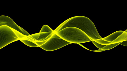 Wall Mural - 3d dynamic neon yellow digital wave. Smart technology wave. Flow digital structure. Cyber technology background. 3D rendering.