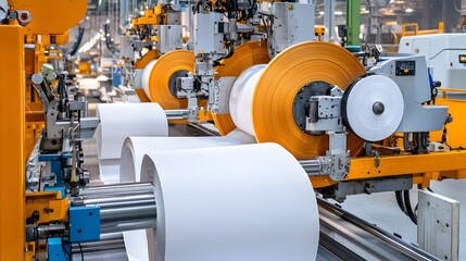 Poster - High Speed Automated Paper Packaging Machine in Modern Factory Production Line  Efficient Workflow and Logistics for Manufacturing and Supply Chain