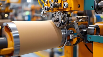 Poster - Smooth and Uniform Textured Paper Surface Created by Industrial Rolling and Pressing Equipment in a Manufacturing Facility