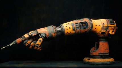 Poster - a robotic arm with a drill