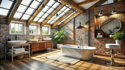 Wall Mural - interior, bathroom, style, loft