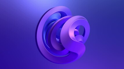 Poster - Abstract animation, rotating purple shape, 4k seamless looping video, 3d render