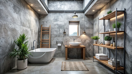 Wall Mural - interior, bathroom, style, loft