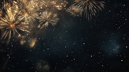 Spectacular fireworks illuminating the night sky, with clear copy space at the bottom.