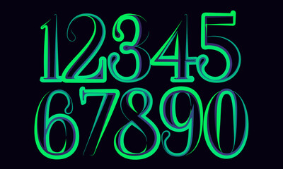 Poster - set numbers, number, 3d numbers, gradient color number, 3d numbers vector set characters. One, two, three, four, five, six, seven, eight, nine, zero. 1,2,3,4,5,6,7,8,9,0