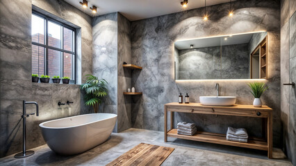 Wall Mural - interior, bathroom, style, loft