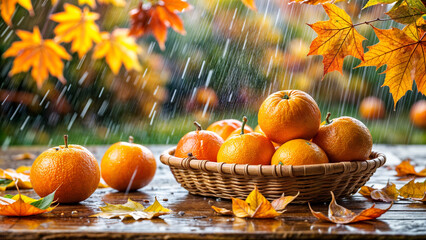 Wall Mural - autumn still life with pumpkins