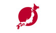 © Ricky Kurniawan - japan flag map, japan map with japan flag colors