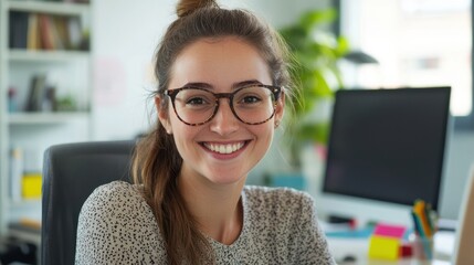 Wall Mural - The Smiling Office Woman