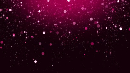pink stars ,glitter particles and bokeh lights falling, valentine, new year and christmas, social media 4k motion background	