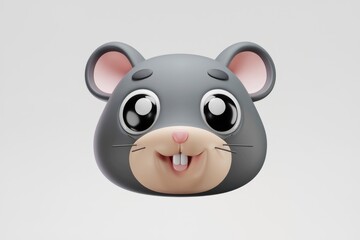 Poster - A cute cartoon mouse with big eyes and a happy expression.