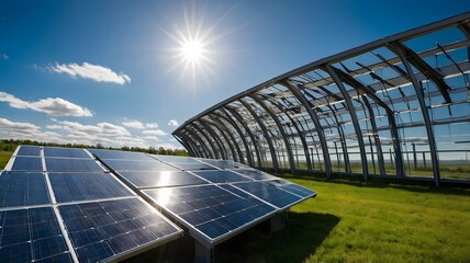 rooftop solar panel array harnessing renewable energy in an eco-friendly environment for sustainable power 