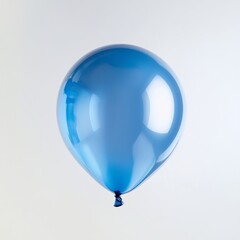 Wall Mural - a glossy blue balloon floating gently in mid-air, with soft light reflecting off its surface, set ag