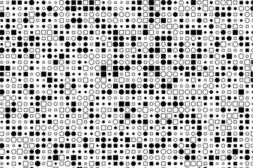 Aufkleber - Dynamic composition of black and white shapes in varying sizes