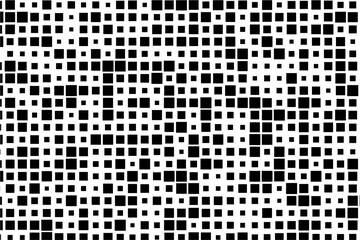 Aufkleber - Contemporary geometric artwork featuring a grid of randomly sized black squares creating visual interest.