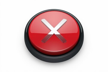 Aufkleber - A red button with a white X on it  indicating denial or cancellation.