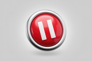 Aufkleber - A red circular button with a white pause symbol  indicating a stop or interruption.