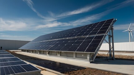 rooftop solar panel array harnessing renewable energy in an eco-friendly environment for sustainable power 