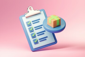 Poster - Checklist with checkmarks next to gift box symbolizing completion.