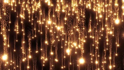 Wall Mural - looping animated christmas background of falling shooting stars on black background
