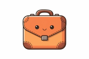 Poster - A cartoon briefcase with a cute smiling face.