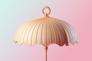 Poster - A golden umbrella with a textured surface stands against a gradient pink and green background.
