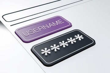 Poster - A close up of a login form with a username and password field.