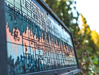 Poster - A close-up of a weather or environmental data chart on a metal board.