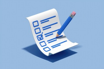 Leinwandbilder - A checklist with a pencil marking an item complete.