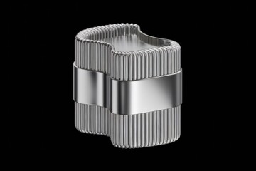 Poster - A silver  wavy  and ribbed object with a flat band.