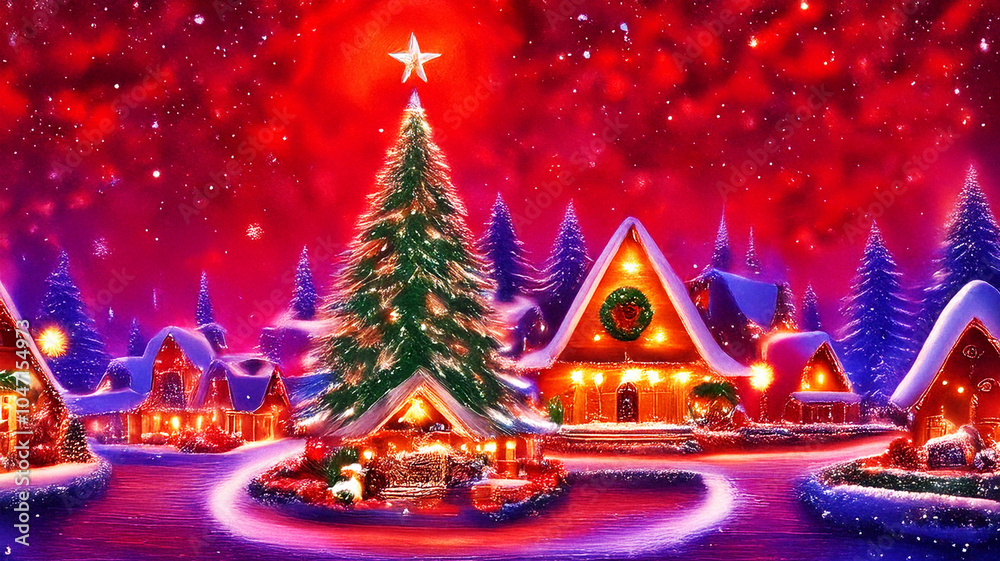 Christmas Harmony in a Magical Winter Village with Festive Wonder ...