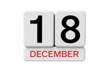 Aufkleber - A white calendar with the date December 18th.