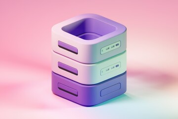 Aufkleber - A stack of three colorful  square shaped objects with rounded edges.
