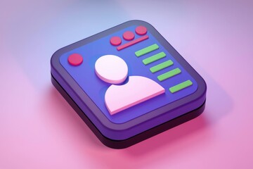 Aufkleber - A 3D rendered icon representing a user profile.