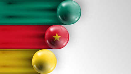 Poster - Background flag of Cameroon graphic and label. Element of impact for the use you want to make of it.