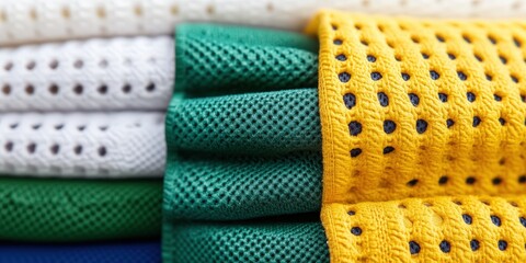 Abstract Texture Pattern   Neoprene Fabric  Yellow  Green  White  Close up Macro Photograp