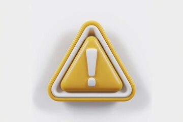 Poster - A yellow triangle with a white exclamation mark inside  representing a warning or alert.